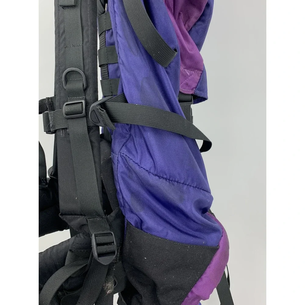 Vintage Lowe Alpine Purple Canvas Outdoor Hiking Backpack Pack